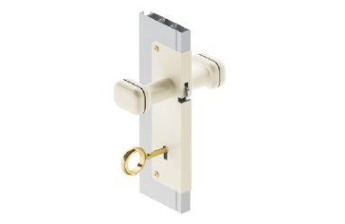 Serratura con pomolo in PVC Avorio